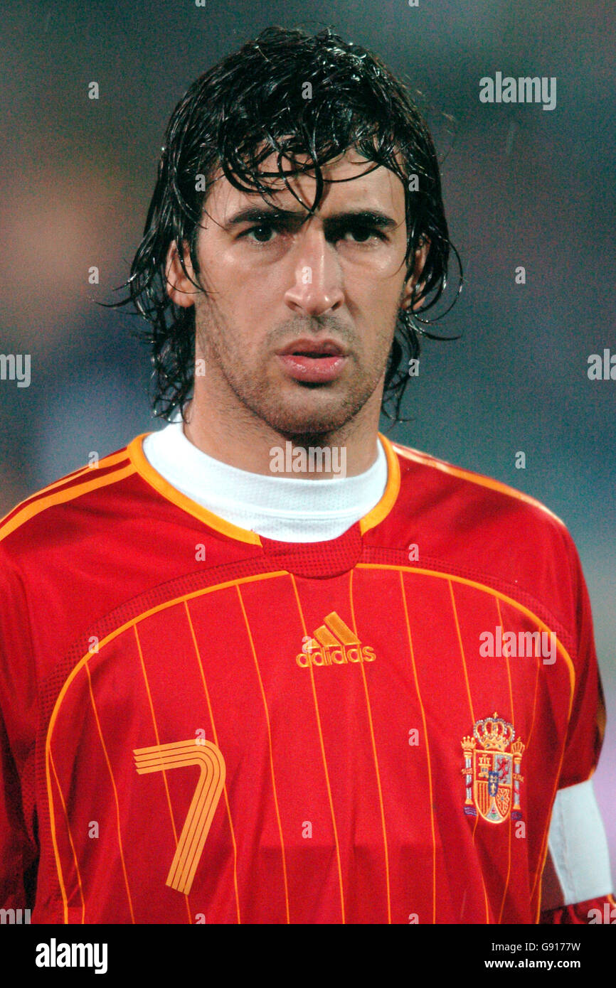 Soccer - World Cup 2006 Qualifier - European Section - Play Off Second Leg - Slovakia v Spain - Tehelne Pole Stadium. Gonzalez Raul, Spain Stock Photo