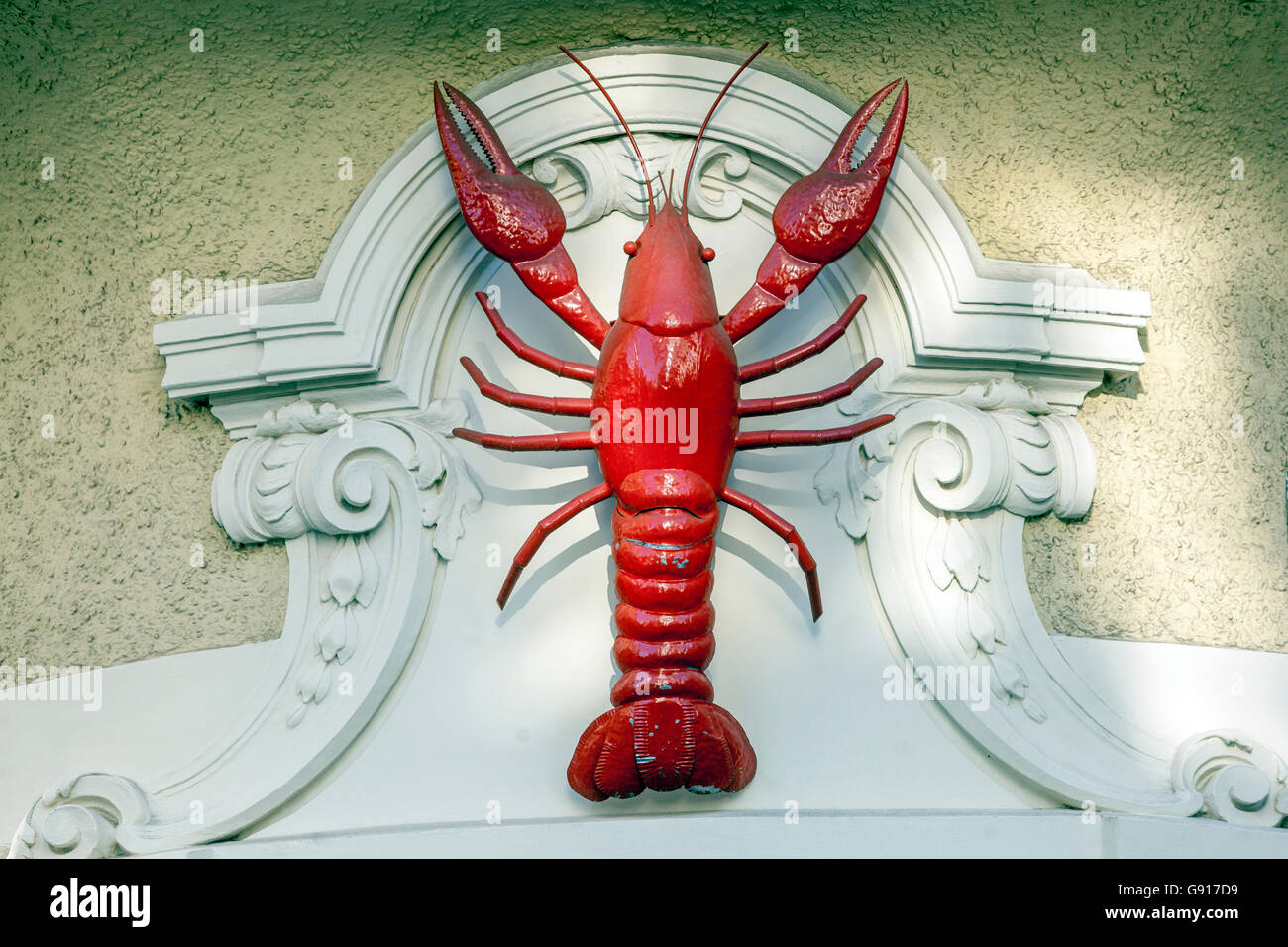 Red Crayfish, Brno house sign Brno Czech Republic Stock Photo