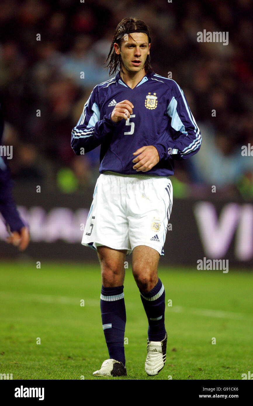 Soccer - Friendly - Argentina v England - Stade de Geneve. Martin Demichelis, Argentina Stock Photo