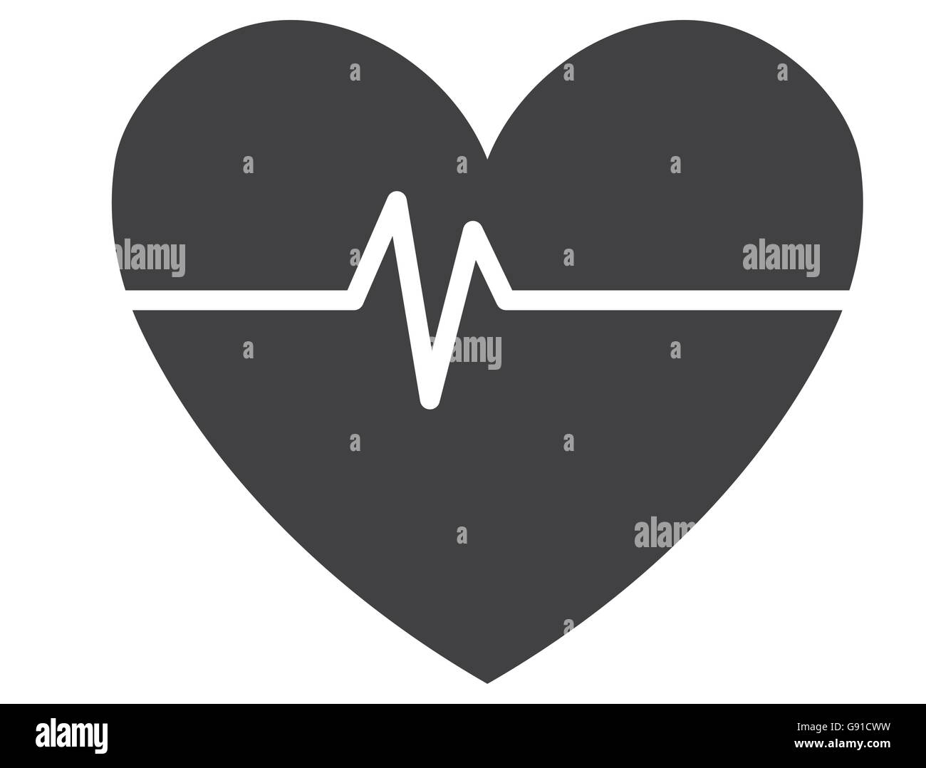 black and white heart and beats, vector graphic Stock Vector Image ...