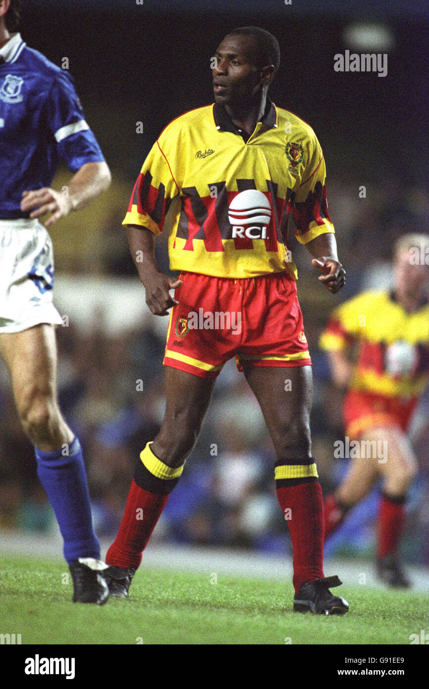 Soccer - Rumbelows Cup - Second Round - First Leg - Everton v Watford - Goodison Park. Luther Blissett, Watford Stock Photo