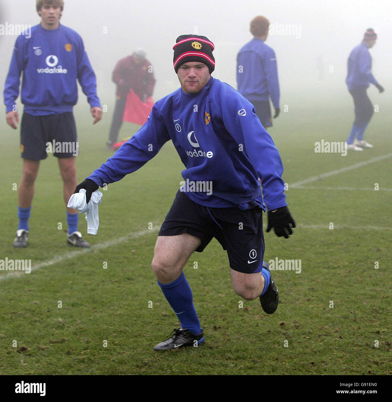 Manchester United's Wayne Rooney during a training session at Carrington, Manchester, Monday November 21, 2005. Manchester United play Villarreal in a UEFA Champions League match at Old Trafford tomorrow. PRESS ASSOCIATION Photo. Photo credit should read: Martin Rickett/PA Stock Photo