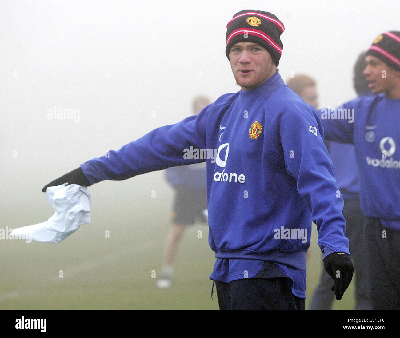 Manchester United's Wayne Rooney during a training session at Carrington, Manchester, Monday November 21, 2005. Manchester United play Villarreal in a UEFA Champions League match at Old Trafford tomorrow. PRESS ASSOCIATION Photo. Photo credit should read: Martin Rickett/PA Stock Photo