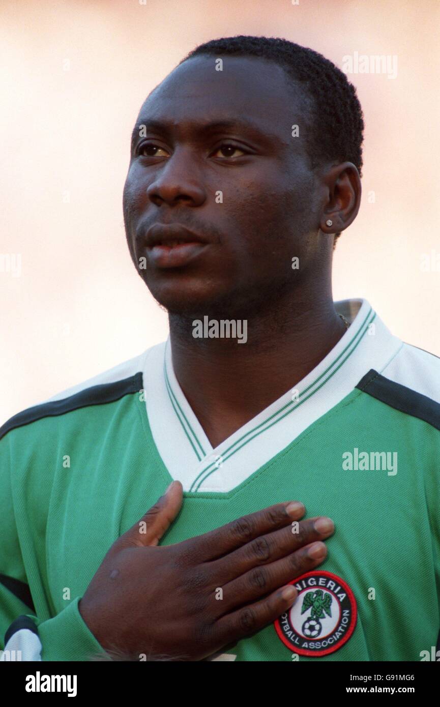 Carte Autographe Daniel Amokachi - Everton, Club Bruges, Nigeria - Certifiée (Royaume-Uni)