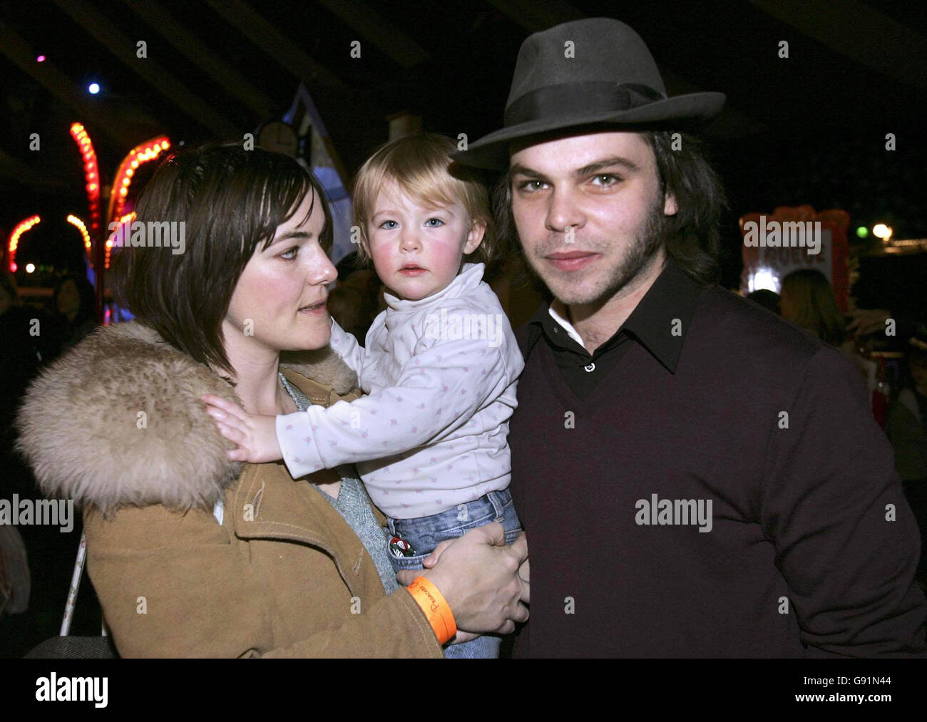 Gaz Coombes of Supergrass and family attend the Celebrity Evening at 'Santa Land', as Earls
