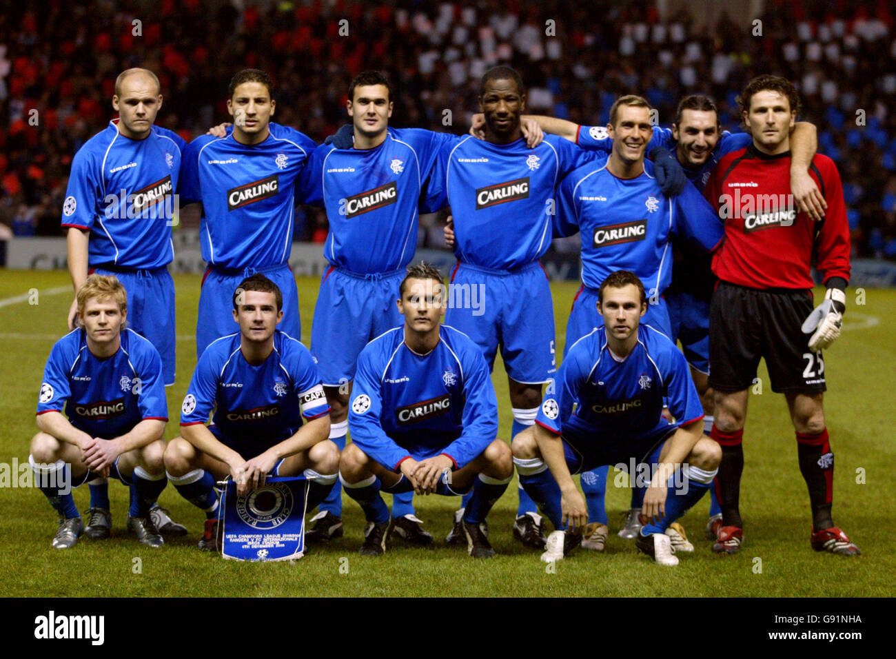 Soccer - UEFA Champions League - Group H- Rangers v Inter Milan - Ibrox Stadium. Rangers, team group Stock Photo