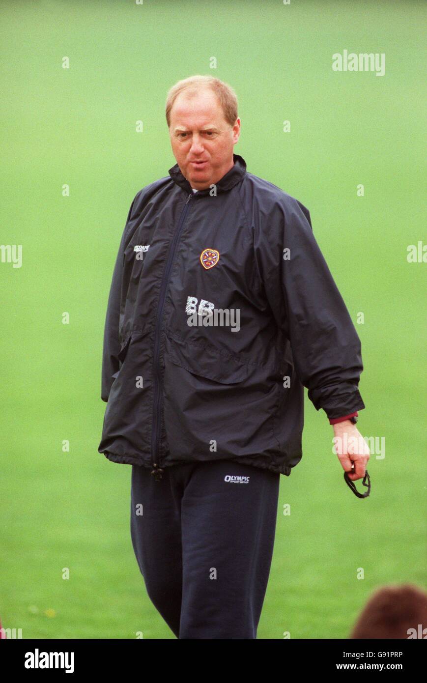 Hearts of Midlothian's assistant manager, Billy Brown during training