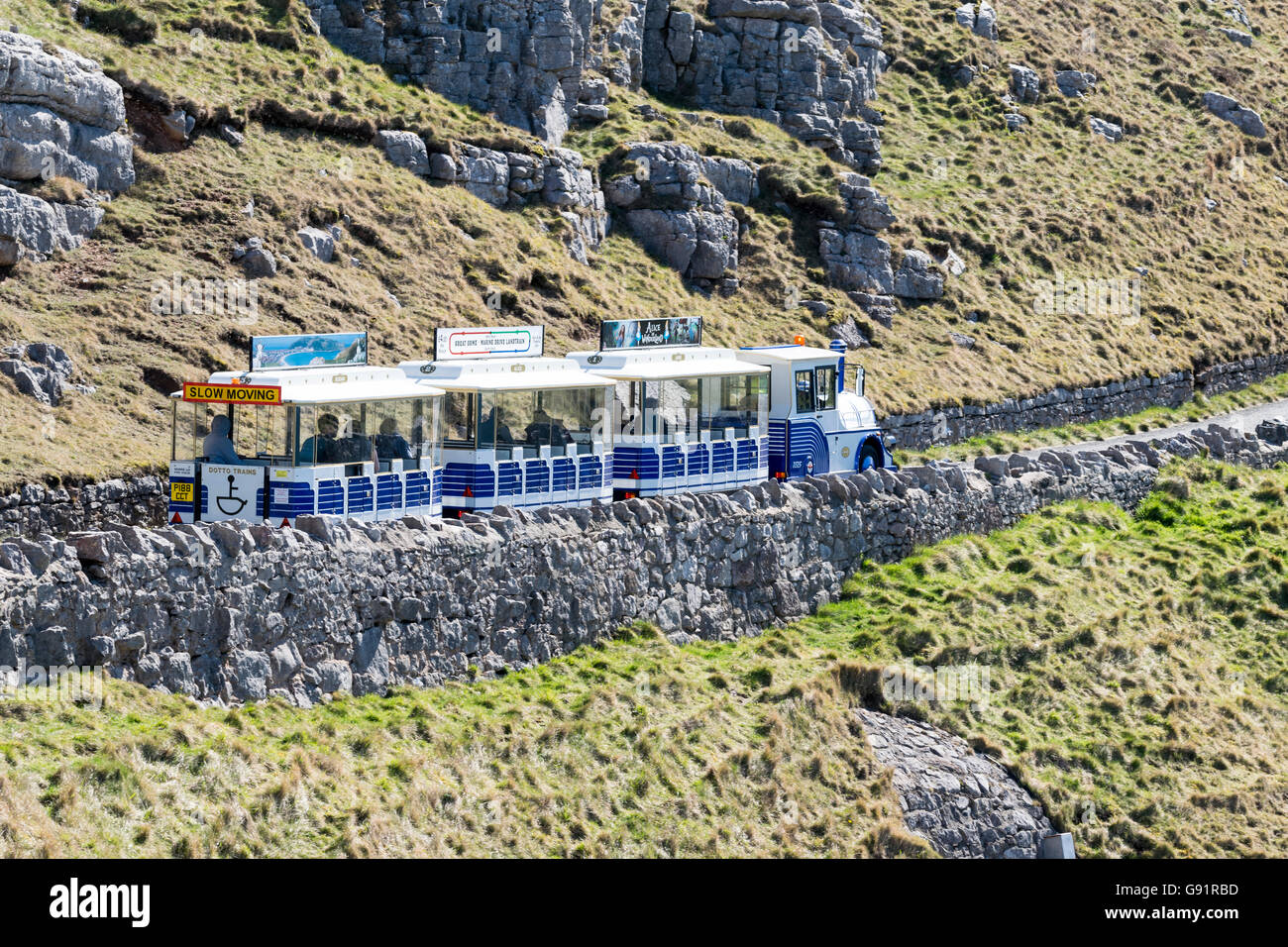 Marine Drive Landtrain on the Great Orme's Head Llandudno North Wales