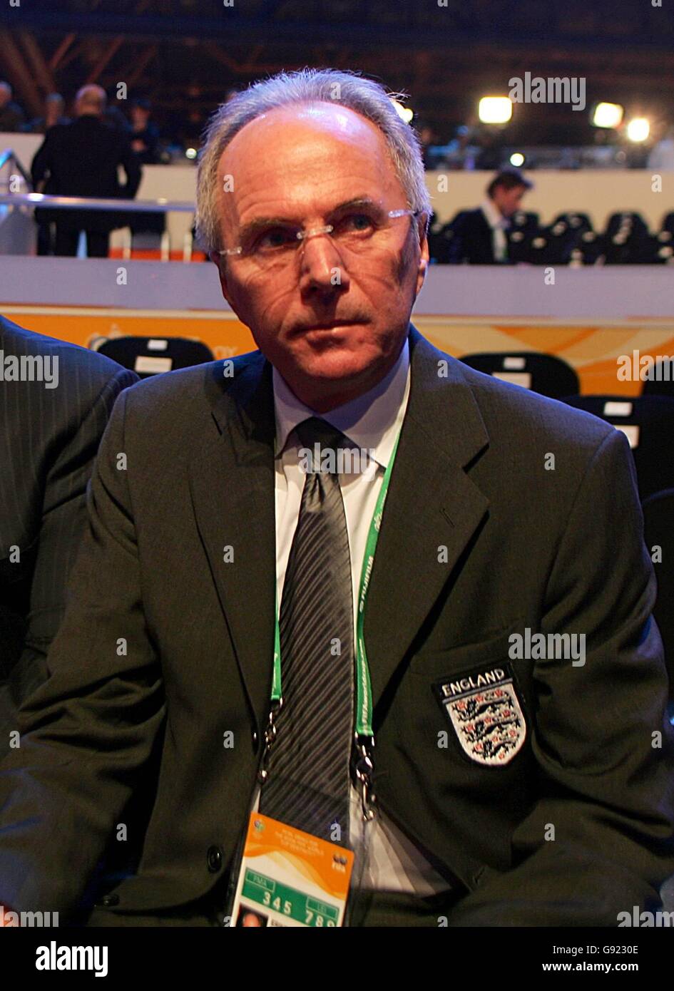 Soccer - 2006 FIFA World Cup Germany - Final Draw - Messe Leipzig. England coach Sven Goran Eriksson during the 2006 FIFA World Cup final draw. Stock Photo