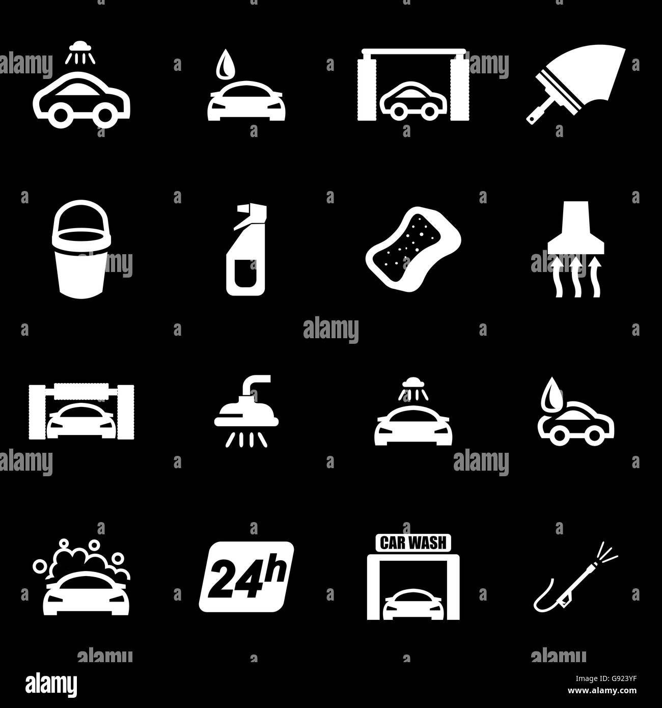 Vector white car wash icon set Stock Vector Image & Art - Alamy