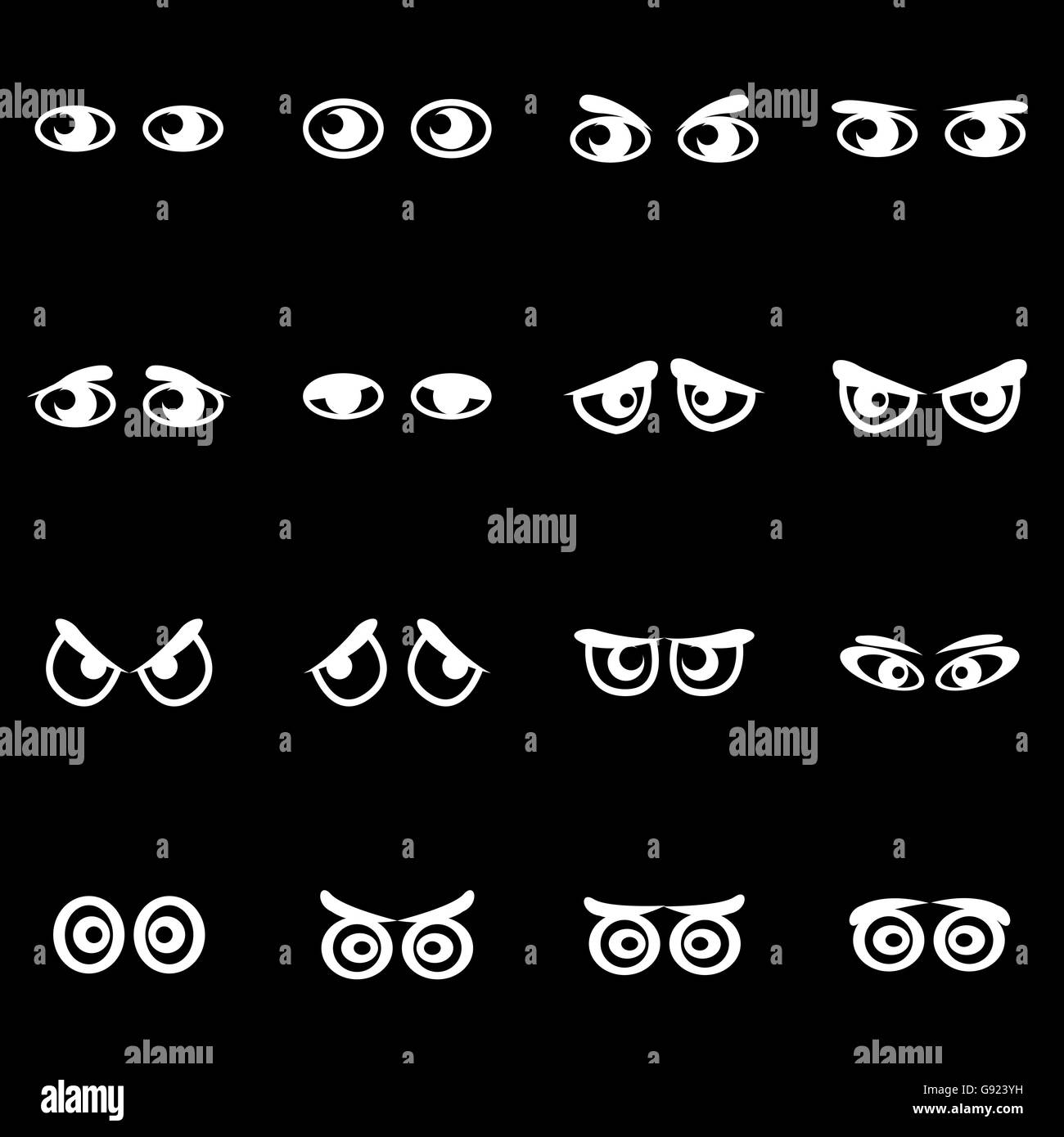 Vector white cartoon eyes icon set Stock Vector Image & Art - Alamy