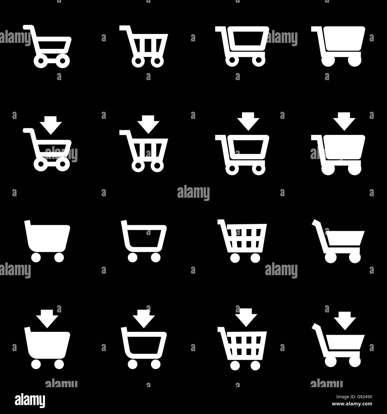 Vector white shopping cart icon set Stock Vector Image & Art - Alamy