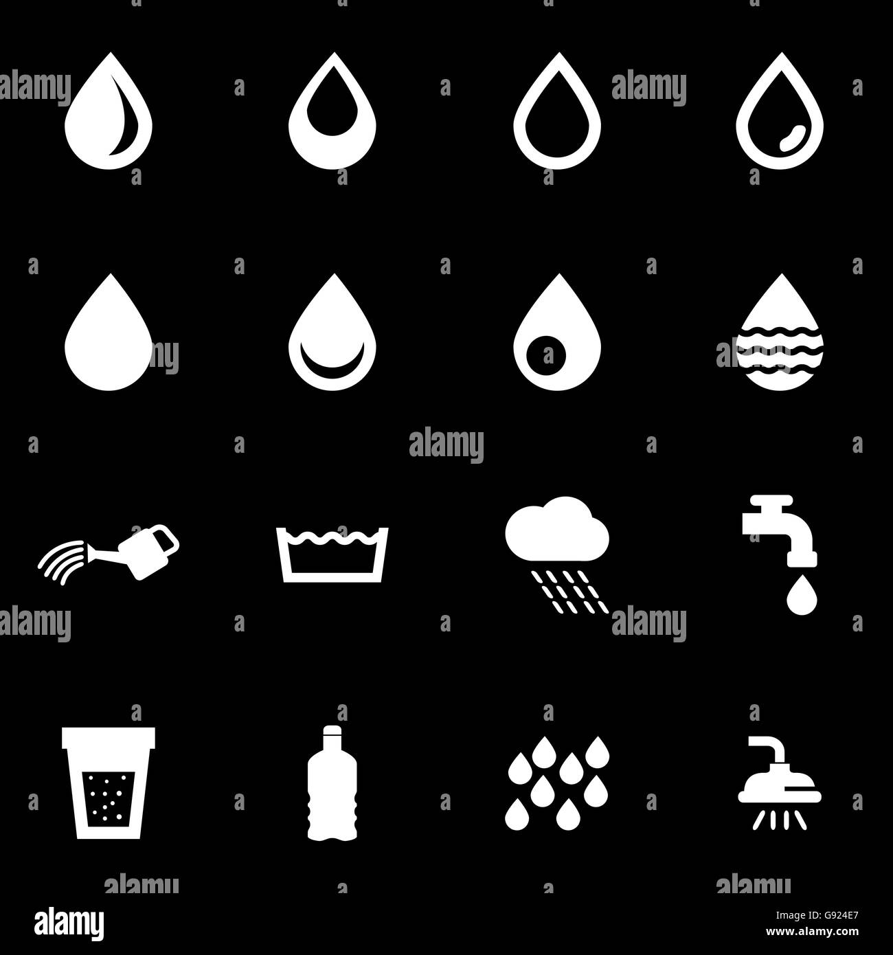 Vector white water icons set Stock Vector Image & Art - Alamy