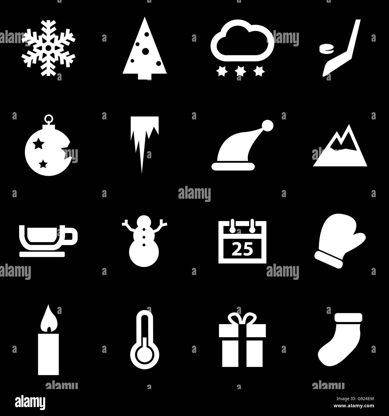 Vector white winter icons set Stock Vector Image & Art - Alamy