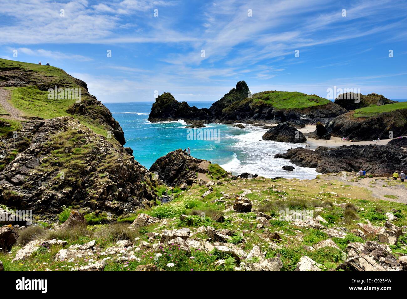 Kynance Cove on the Lizard Peninsula Cornwall England UK Stock Photo ...