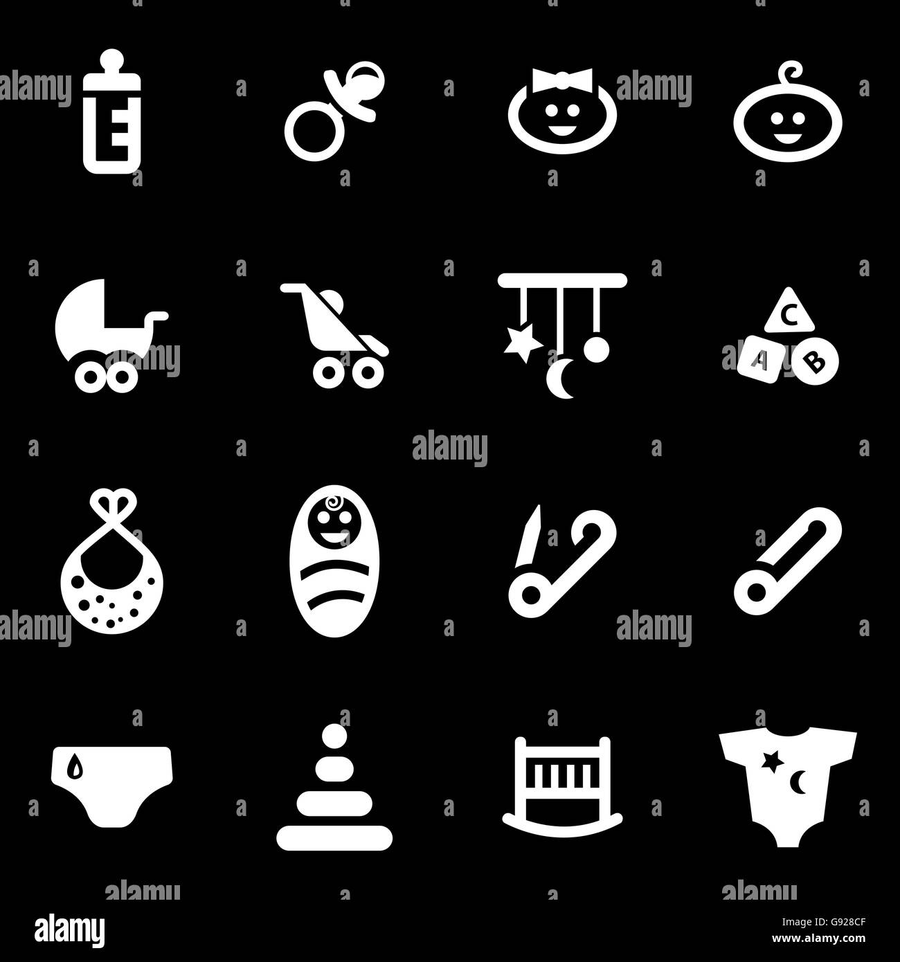 Vector white baby icon set Stock Vector Image & Art - Alamy