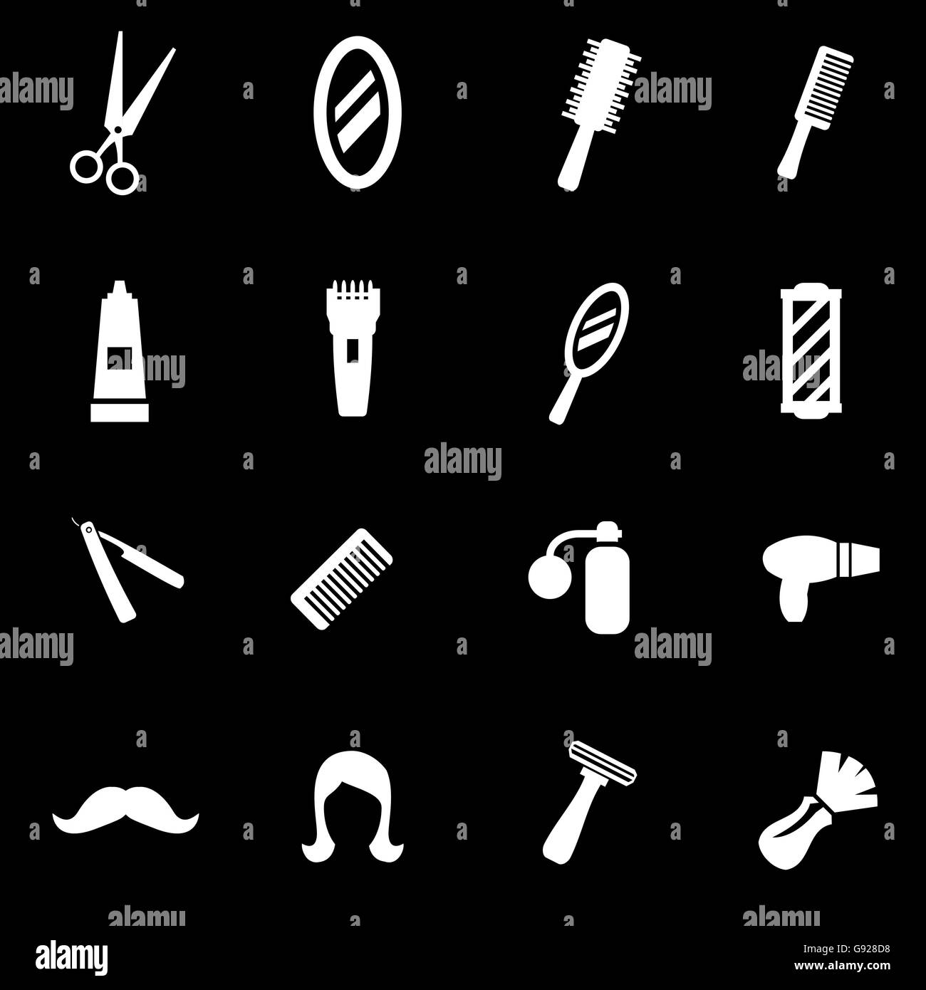 Vector white barber icon set Stock Vector Image & Art - Alamy
