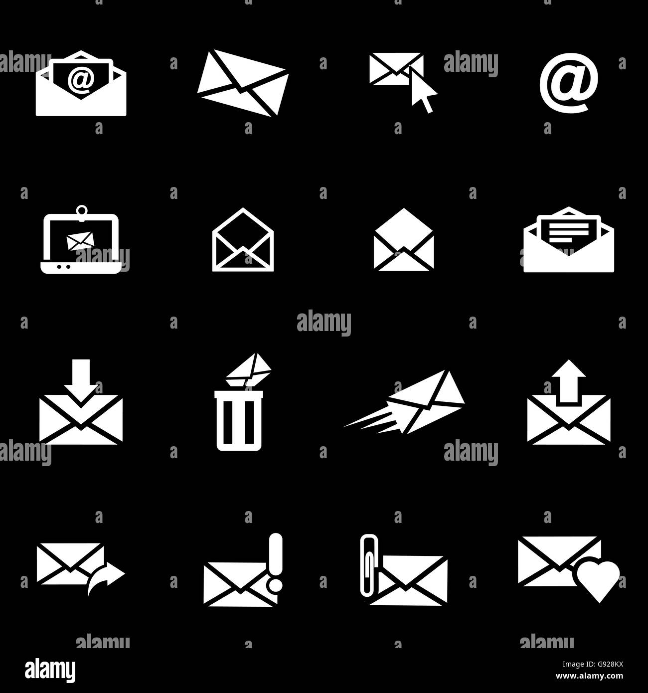 Vector white email icon set Stock Vector Image & Art - Alamy