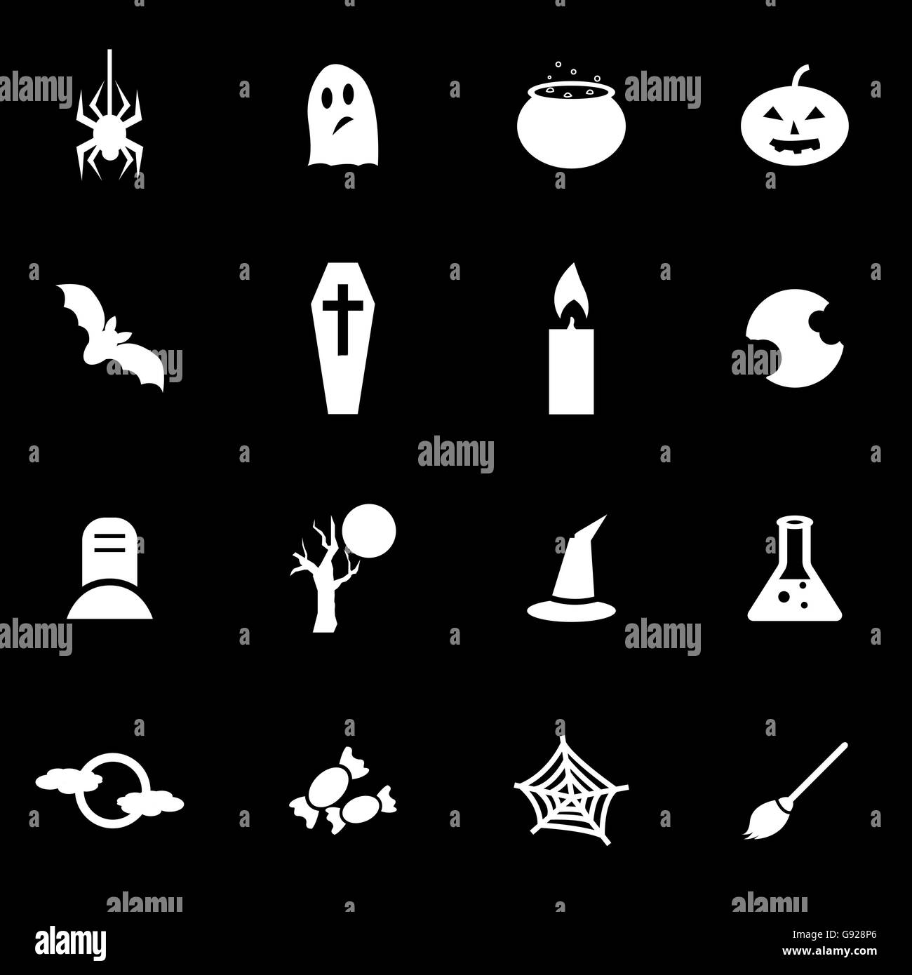 Vector white halloween icon set Stock Vector Image & Art - Alamy