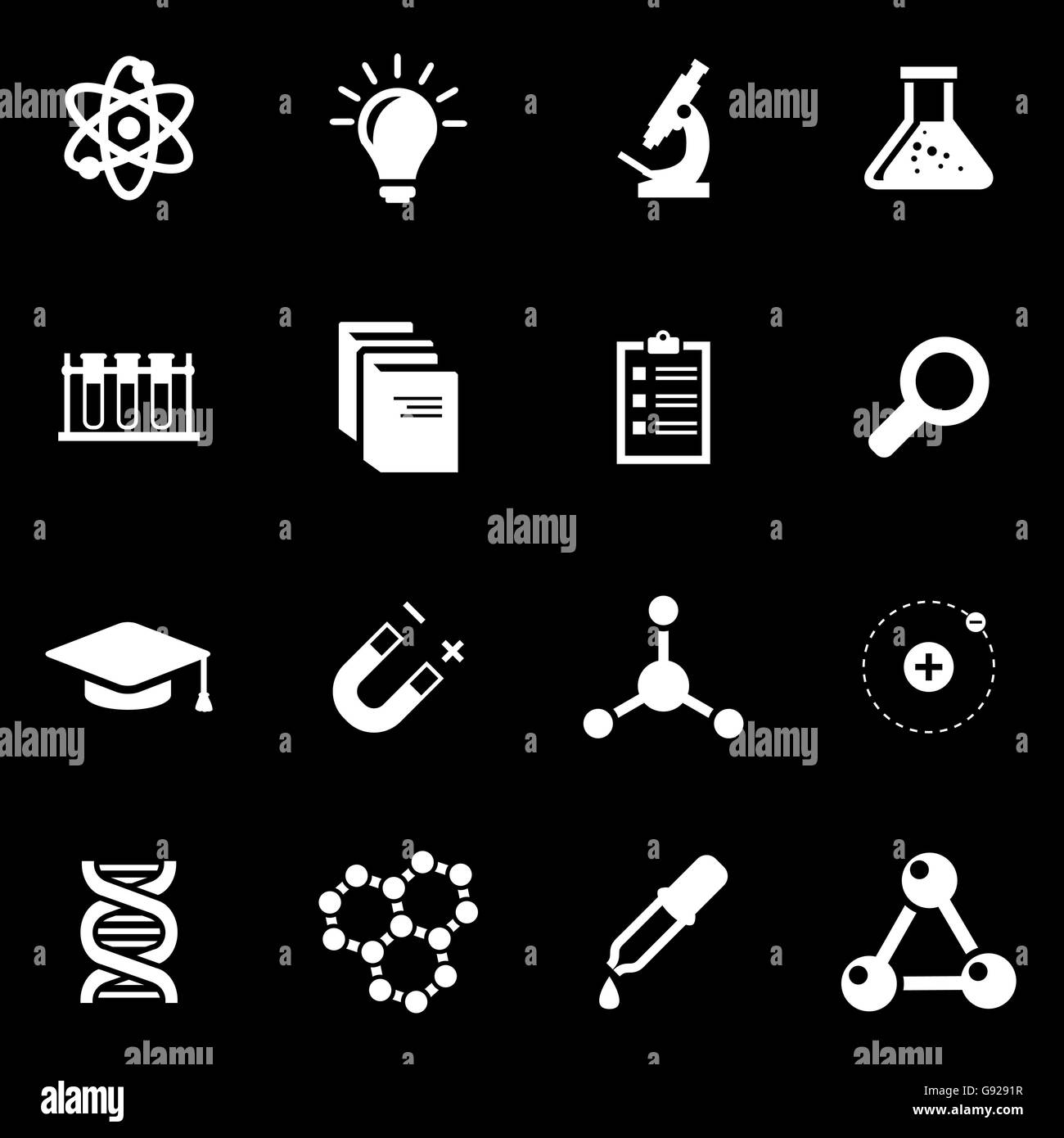 Vector white science icon set Stock Vector Image & Art - Alamy