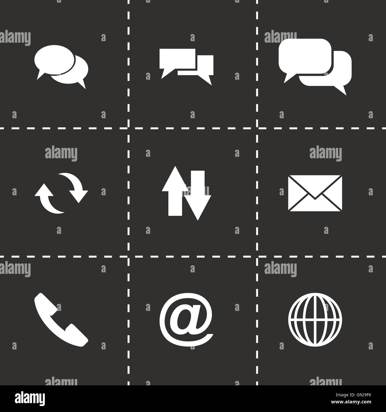 Vector black communication icon set Stock Vector Image & Art - Alamy