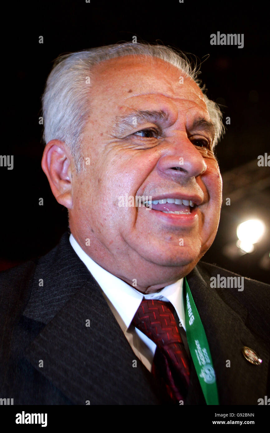 Soccer - 2006 FIFA World Cup Germany - Final Draw - Messe Leipzig. Paraguay coach Anibal Ruiz during the 2006 FIFA World Cup final draw Stock Photo