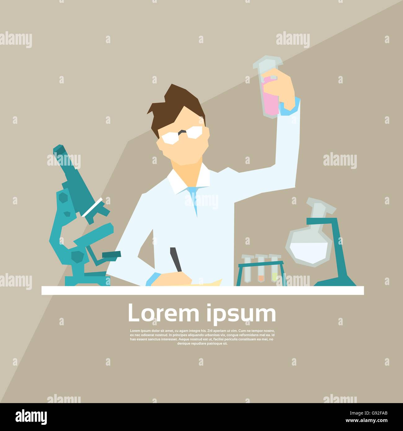 Scientist Working Research Chemical Laboratory Stock Vector Image & Art ...