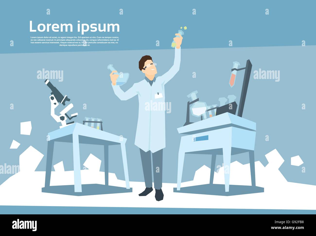 Scientist Working Research Chemical Laboratory Stock Vector Image & Art ...