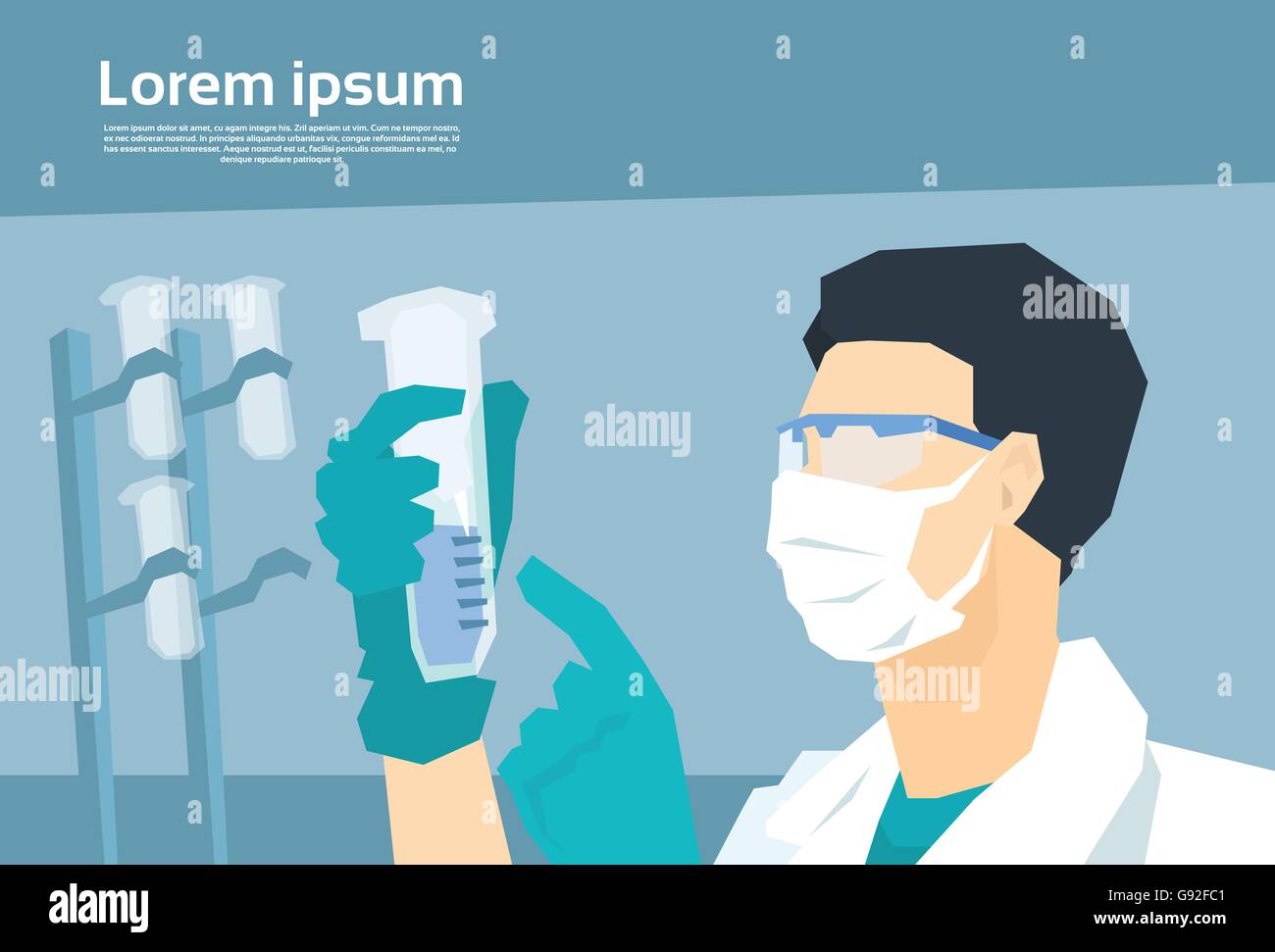Scientist Working Research Chemical Laboratory Stock Vector Image & Art ...