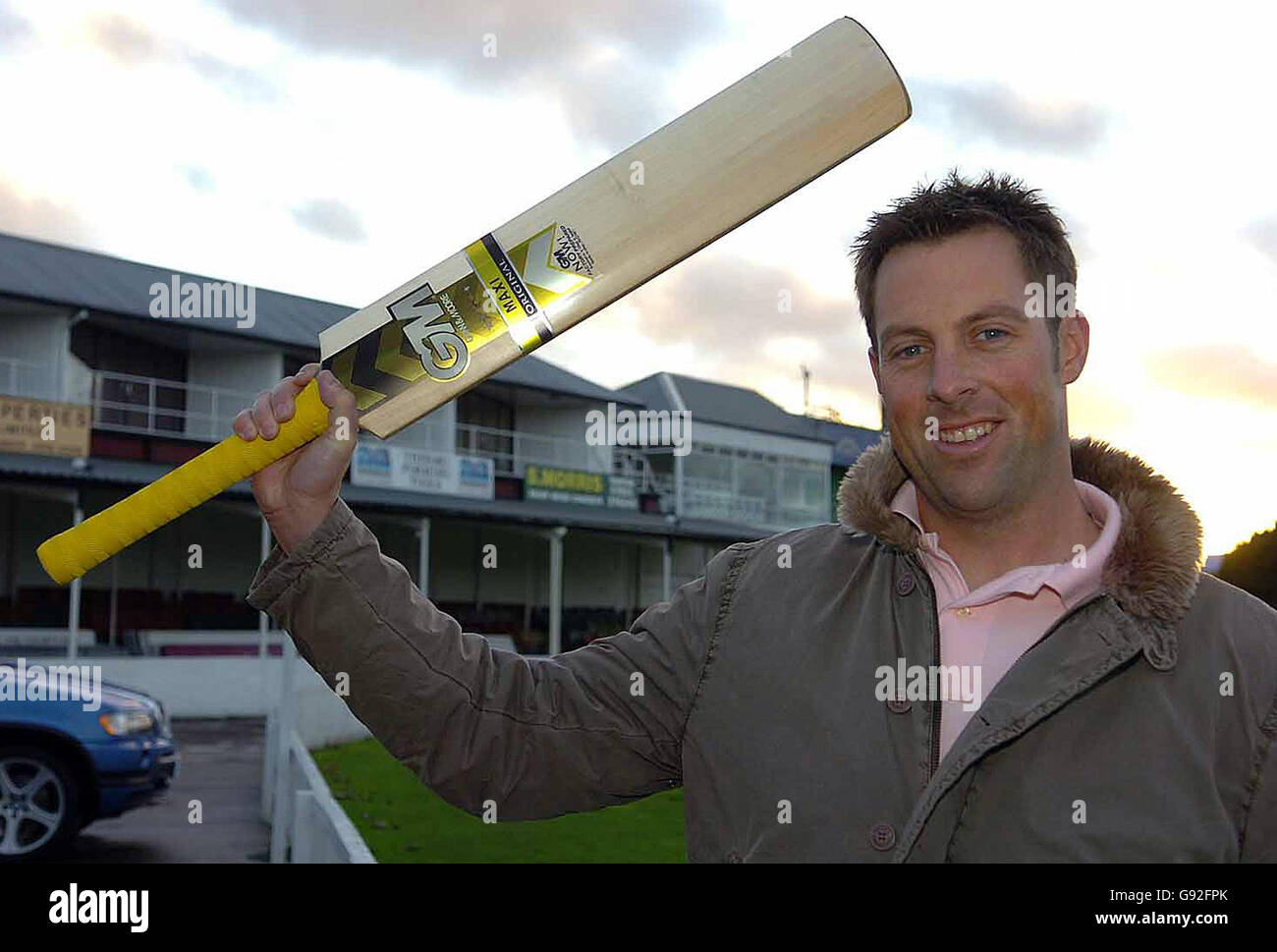 England batsman Marcus Trescothick celebrates his award of an MBE in the New Years Honours List, at the County Ground, Taunton, Somerset, Friday December 30, 2005. See PA story SPORT Honours. PRESS ASSOCIATION Photo. Photo credit should read: PA. Stock Photo