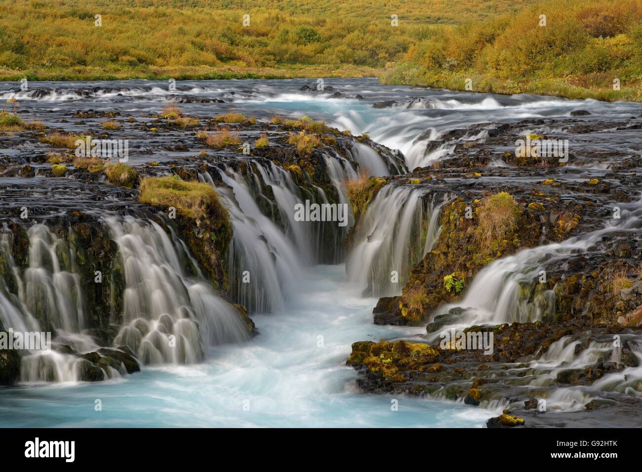 waterfall Bruarfoss at river Bruara, Golden Circle, Southwest Iceland, Europe Stock Photo