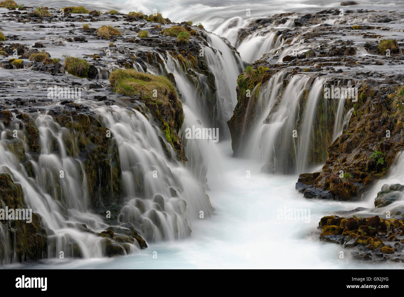 waterfall Bruarfoss, river Bruara, Golden Circle, Southwest Iceland, Iceland, Europe Stock Photo