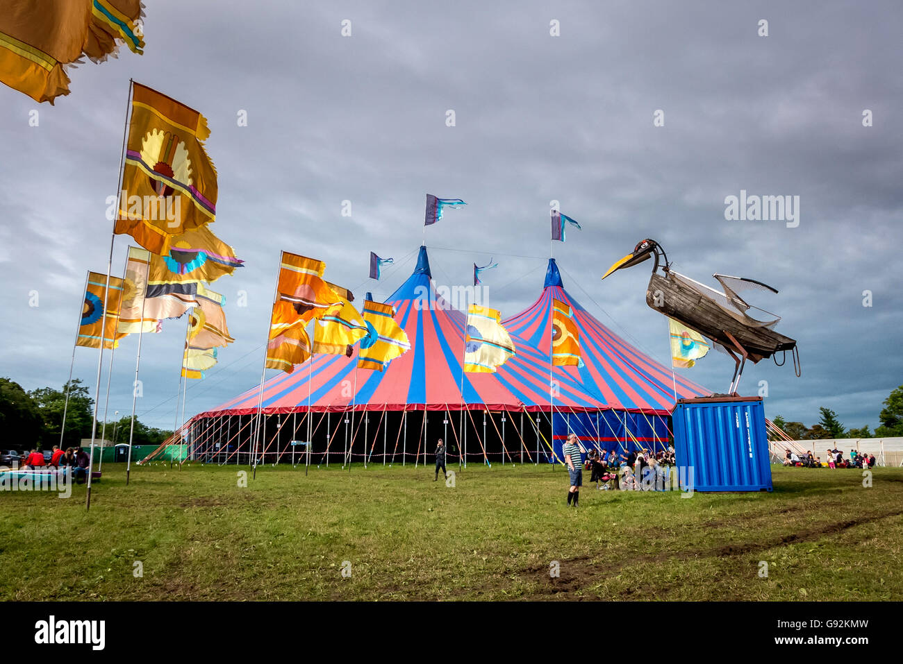 The Acoustic Tent and Field at The 2016 Glastonbury Festival of Contemporary Performing Arts. Stock Photo