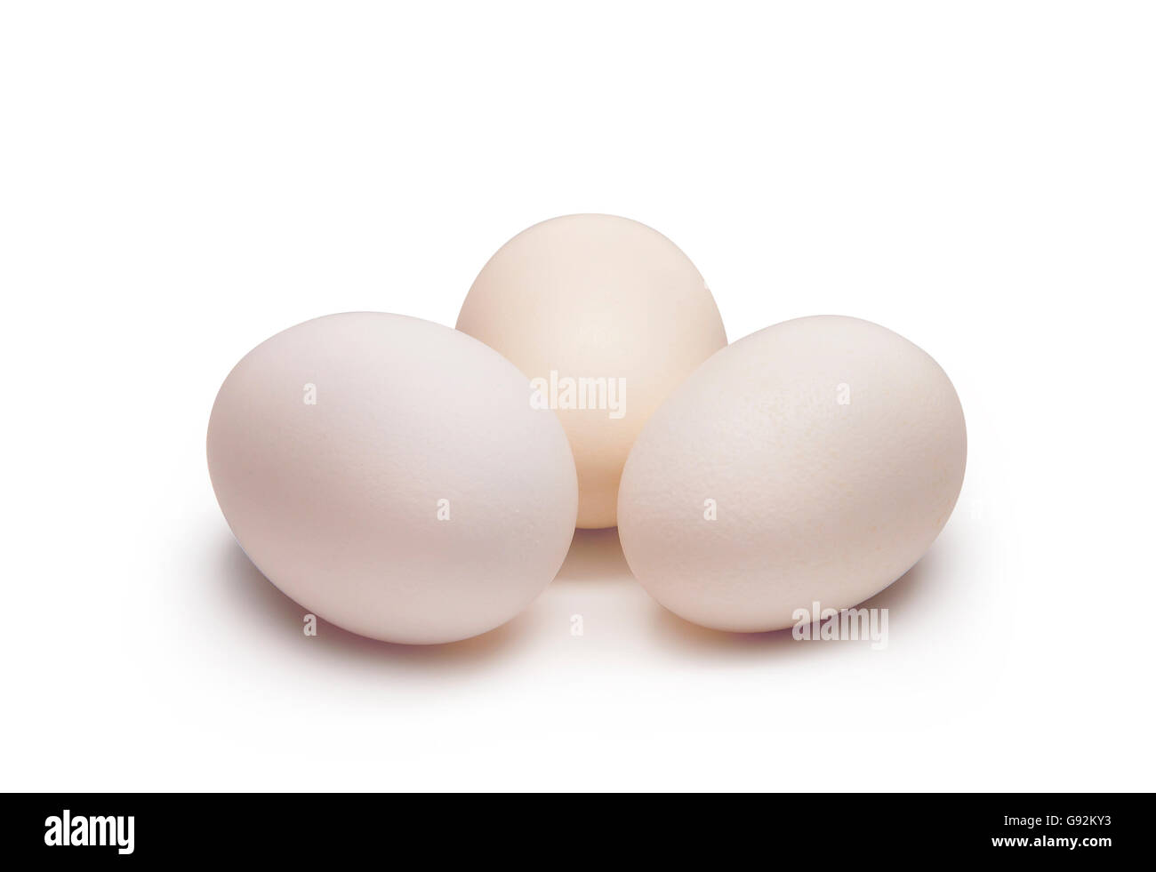 Three White Eggs Isolated on White Background Stock Photo - Alamy