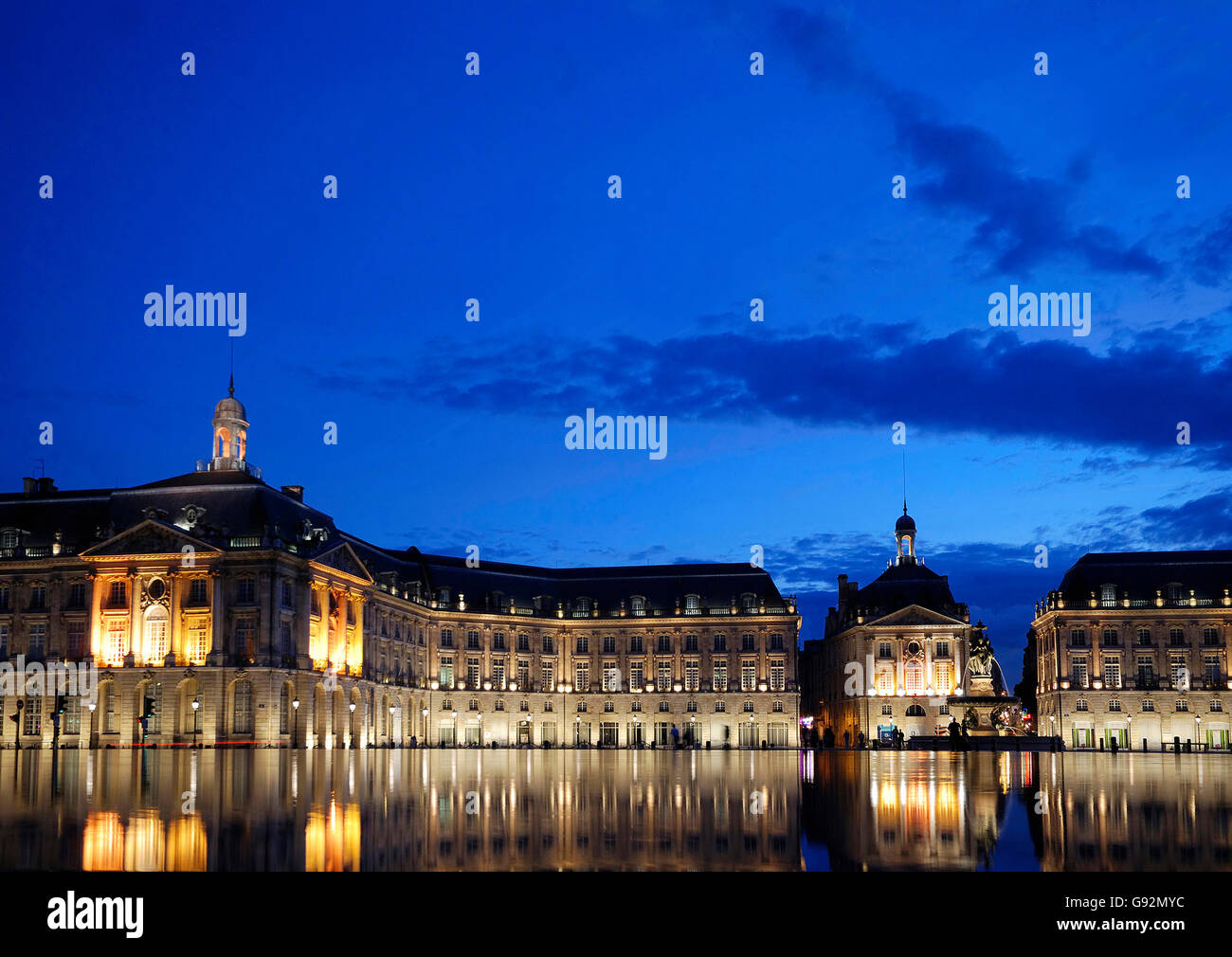 Place de la bourse in Bordeaux in France by night This place is an UNESCO World Heritage site Stock Photo