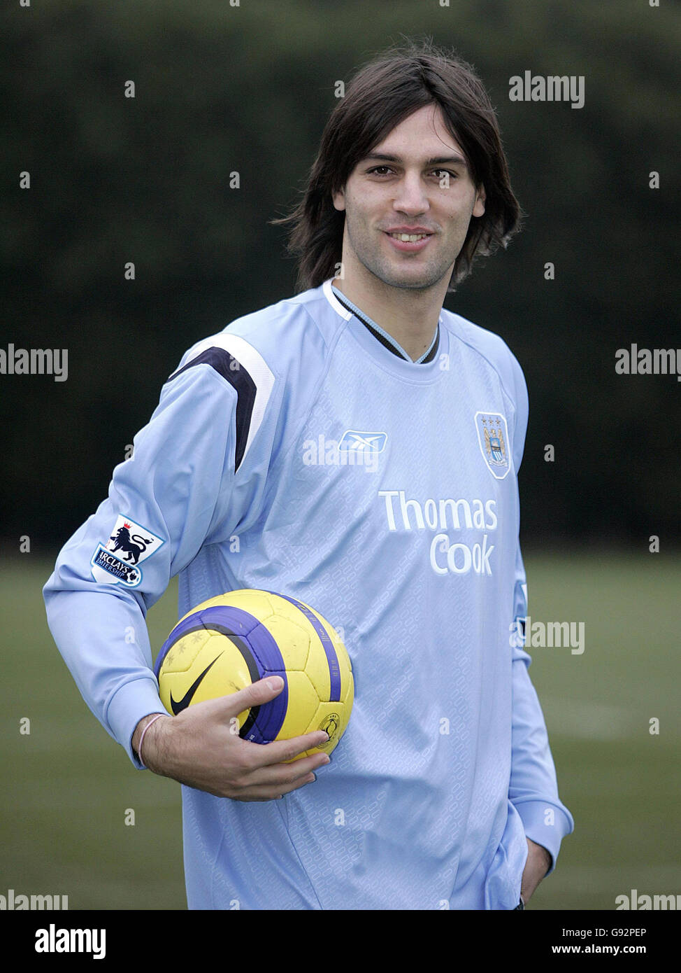 Manchester City's new signing Georgios Samaras poses for the media during a photocall at the Carrington Training Ground, Manchester, Tuesday January 31, 2006. PRESS ASSOCIATION Photo. Photo credit should read: Martin Rickett/PA. Stock Photo