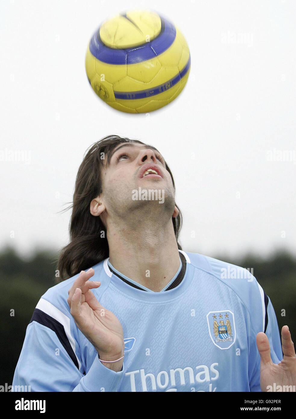 Manchester City's new signing Georgios Samaras during a photocall at the Carrington Training Ground, Manchester, Tuesday January 31, 2006. PRESS ASSOCIATION Photo. Photo credit should read: Martin Rickett/PA. Stock Photo