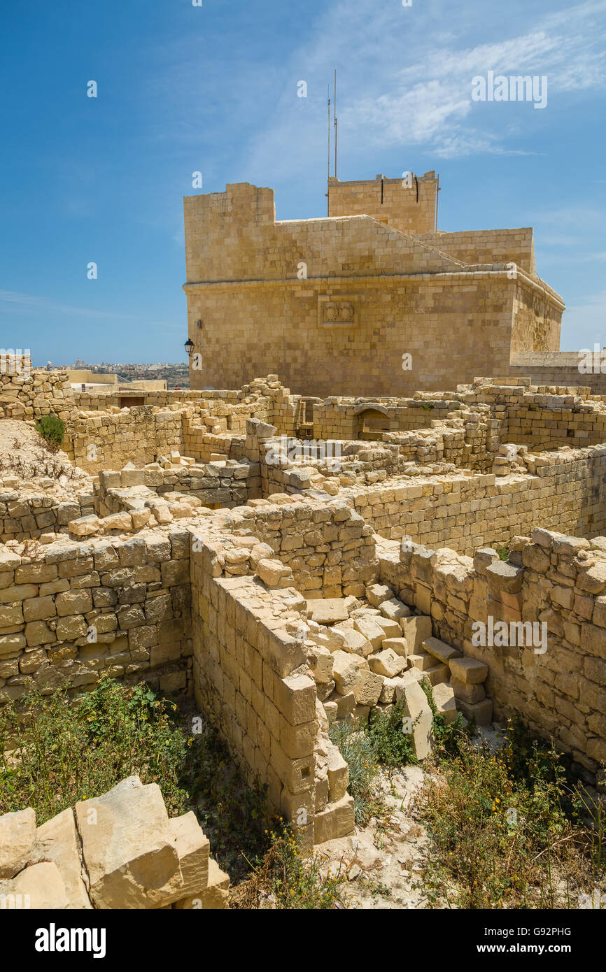 Ir-Rabat, Victoria, Ghawdex - Capital of the island Gozo, Maltese islands in Mediterranean sea Stock Photo