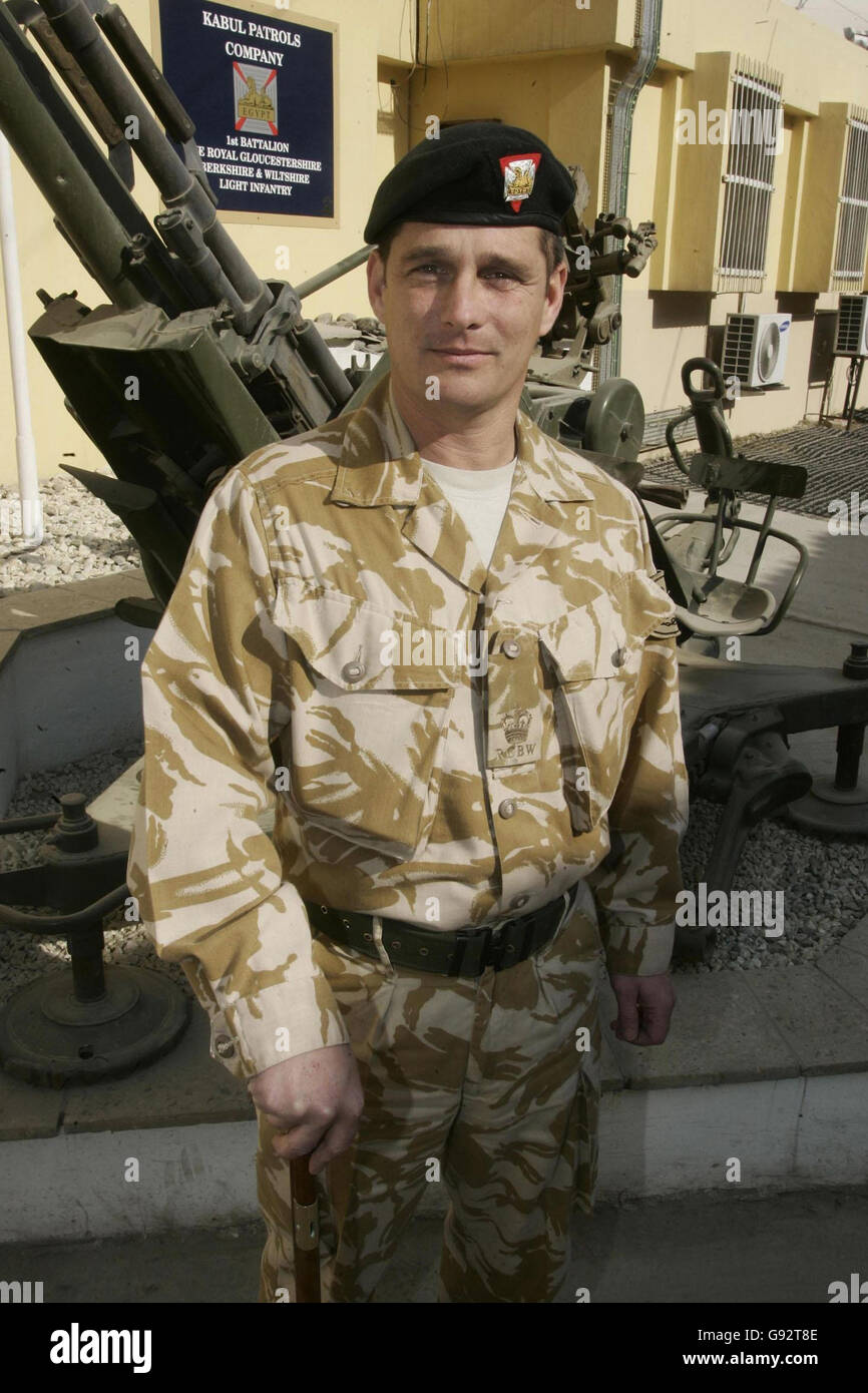 Royal Gloucester Berkshire Wiltshire light infantry soilder Sergeant Major Mac McGregor from Westbury,Wiltshire, at camp Souter in Kubal, Afghanistan. He is one of hundreds of British servicemen and women who will be spending Christmas away from their families at dusty bases in Afghanistan. See PA story DEFENCE Afghanistan. PRESS ASSOCIATION Photo. Photo credit should read: Andrew Parsons/PA. Stock Photo