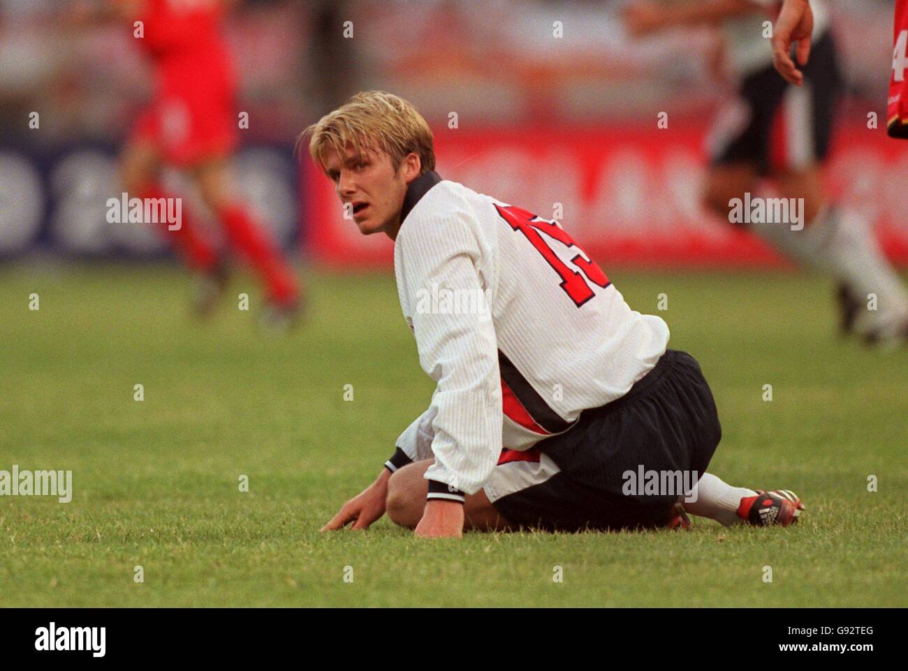 Soccer - King Hassan II International Cup - England v Belgium. David Beckham, England Stock Photo