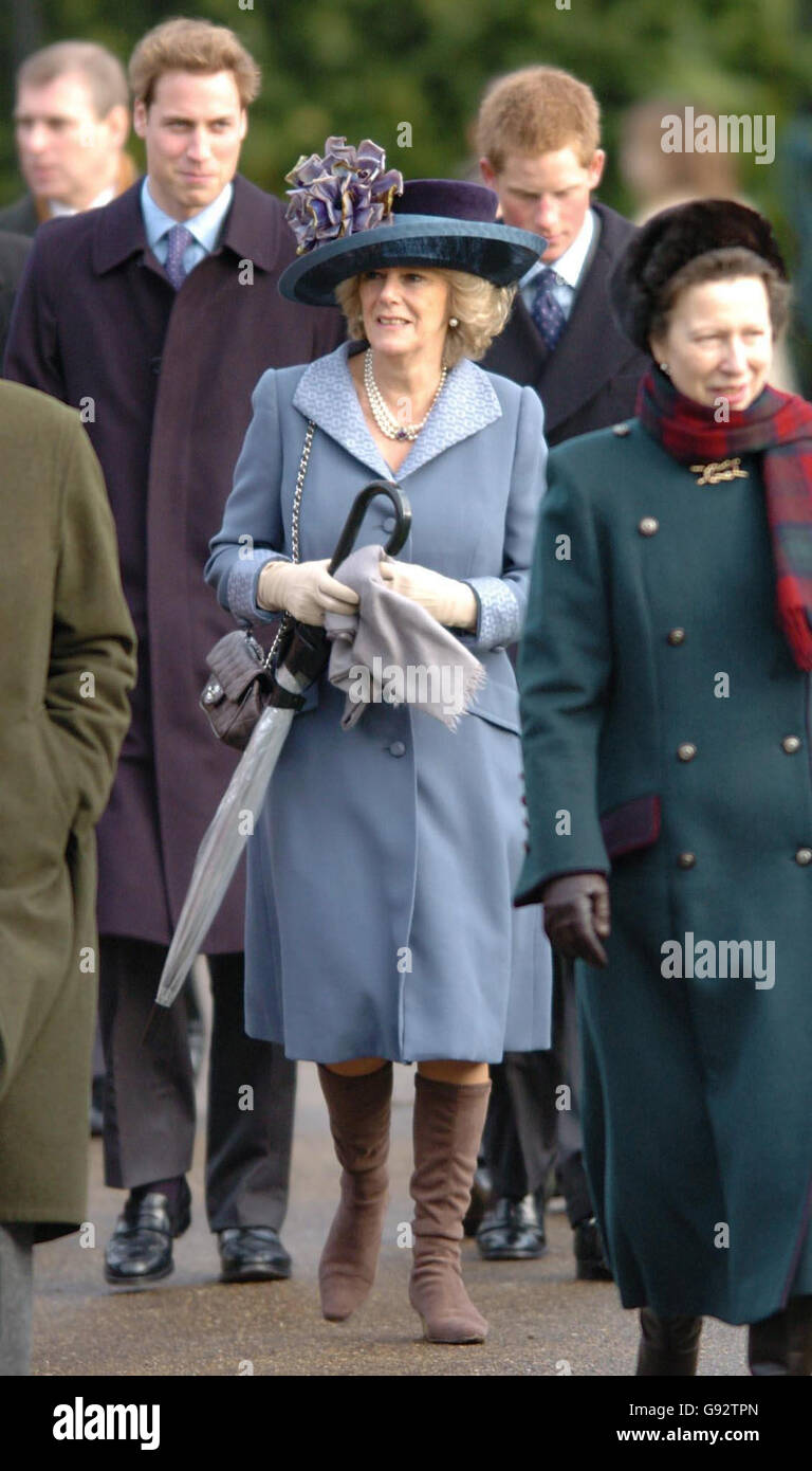 The Duchess of Cornwall leaves the Christmas day service at St Mary Magdelene Church on the Sandringham Estate in Norfolk, Sunday December 25, 2005. See PA story ROYAL Church. PRESS ASSOCIATION Photo. Photo credit should read: Chris Radburn/WPA rota/PA Stock Photo