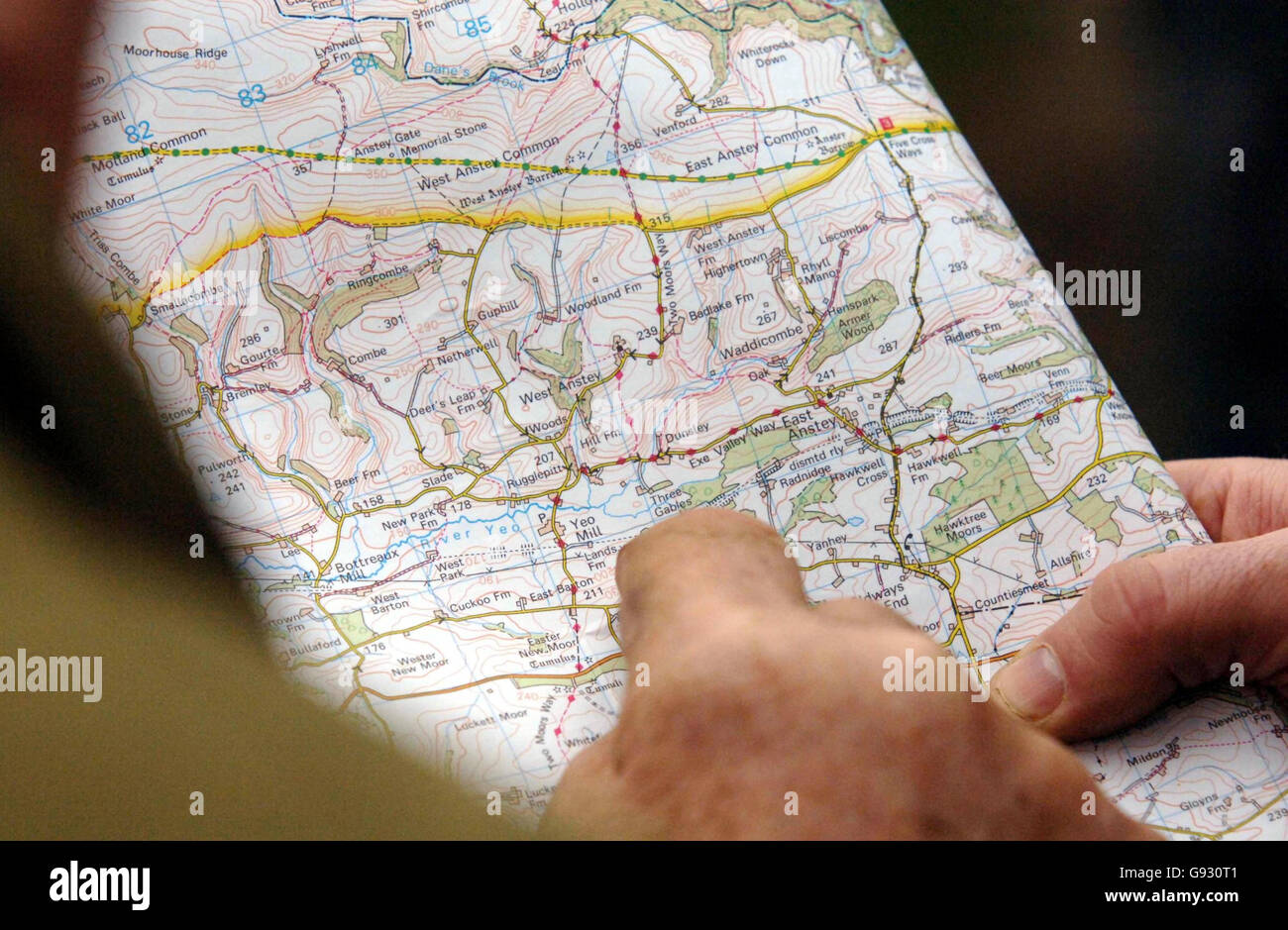 Barn Hunting Map A map is studied showing the area of the boar hunt near East Anstey ...