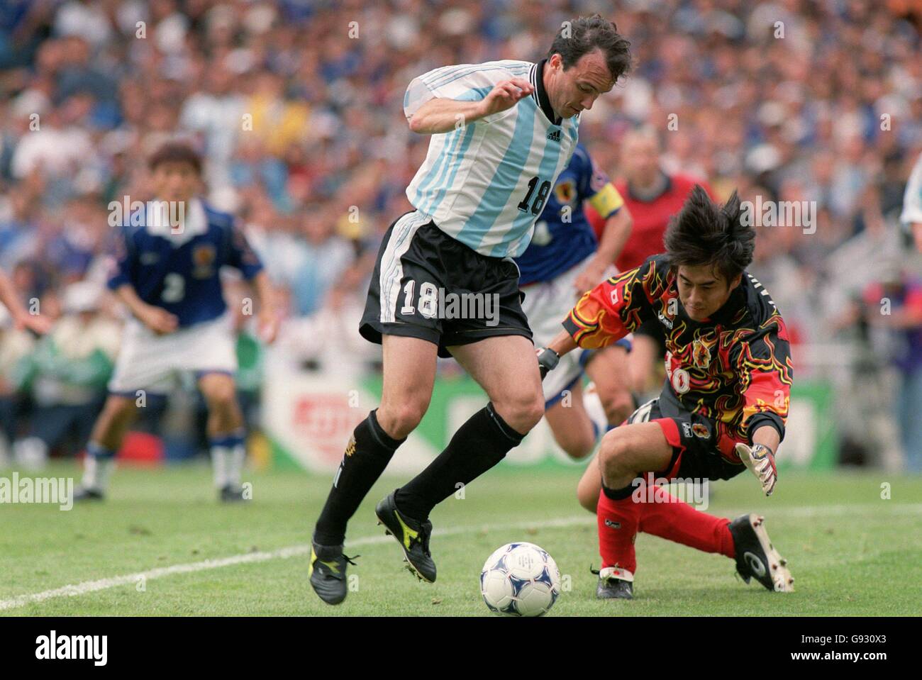 Soccer World Cup France 98 Group H Argentina V Japan Stock Photo Alamy