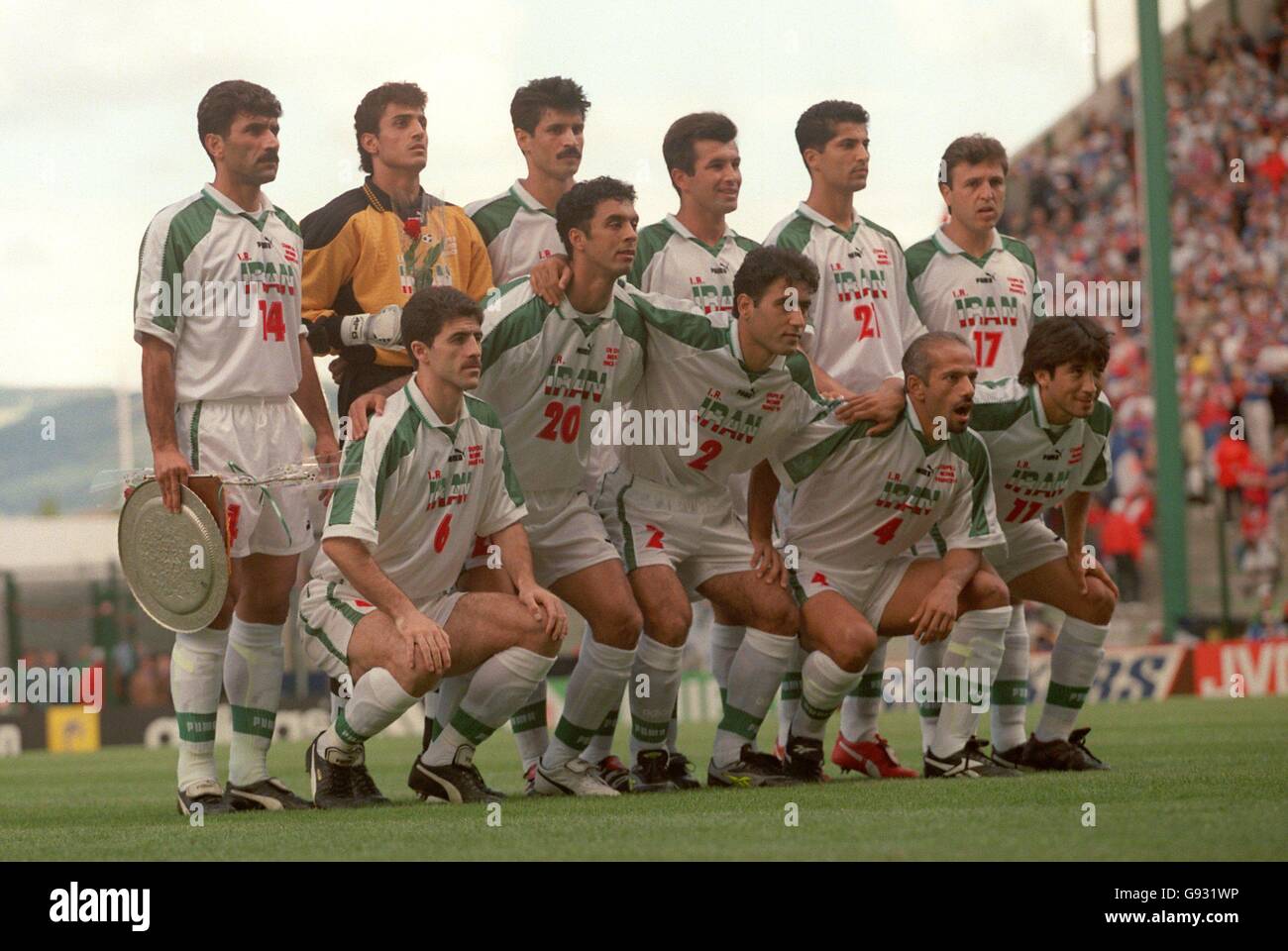 Soccer - World Cup France 98 - Group F - Yugoslavia v Iran. Iran team