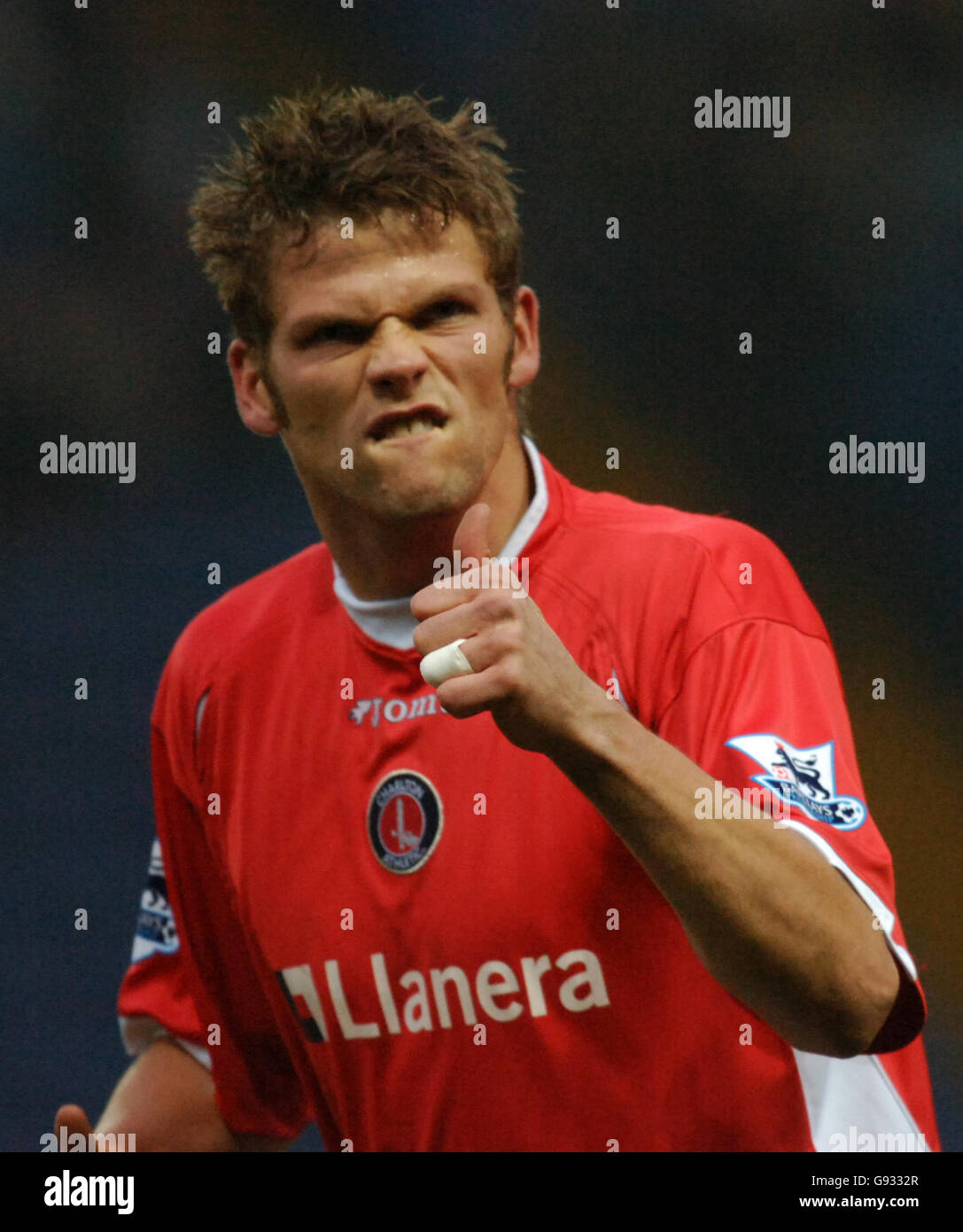 Charlton Athletic's Hermann Hreidersson gives the thumbs up Stock Photo
