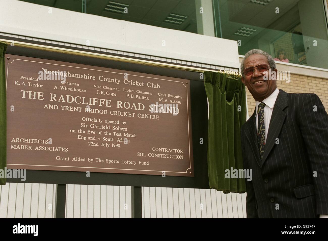 Cricket Nottinghamshire CCC Opening of New Radcliffe Road Stand