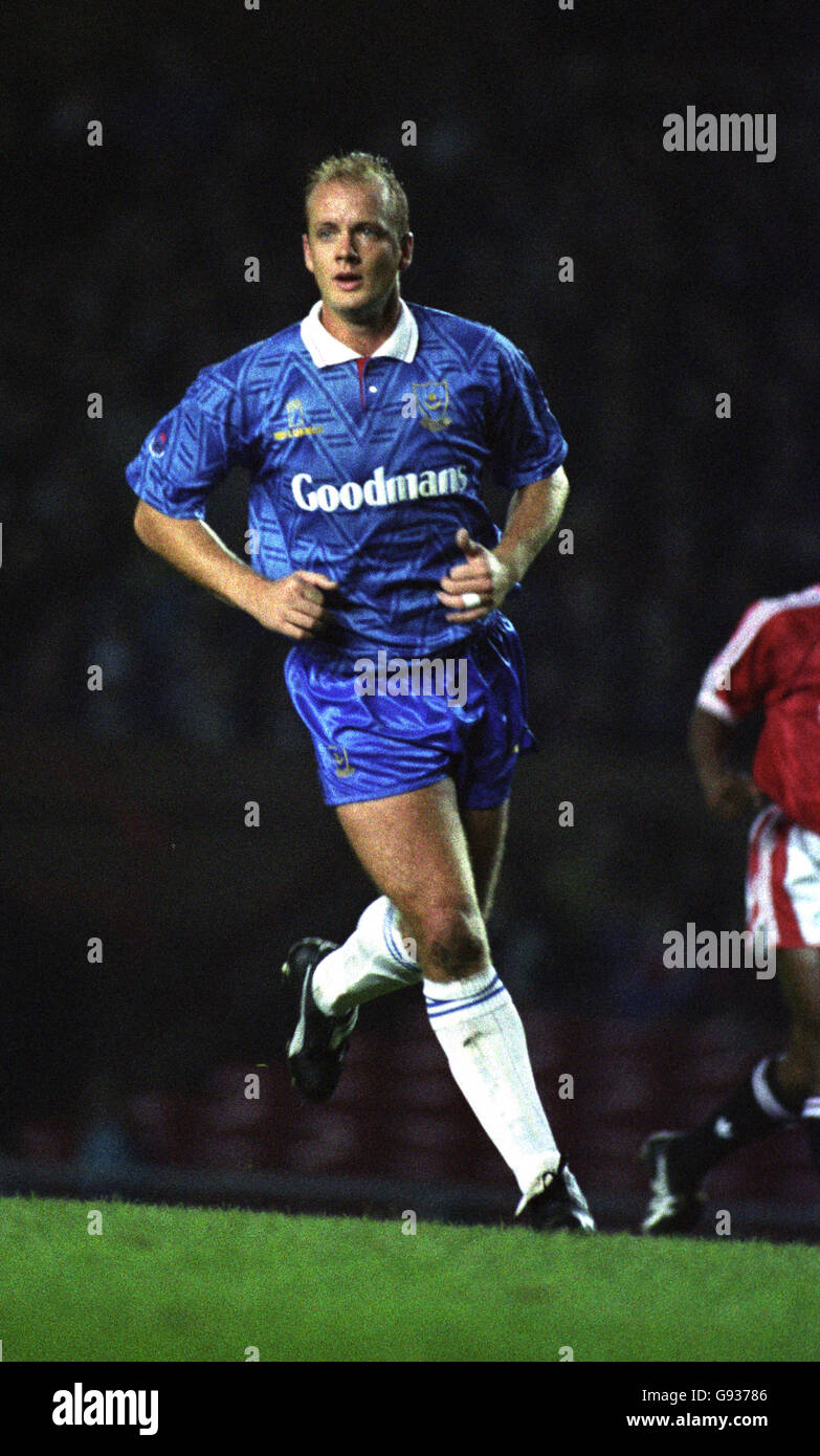 Manchester United v Portsmouth - Rumbelows League Cup - 3rd Round - Old Trafford. Colin Clarke, Portsmouth. Stock Photo
