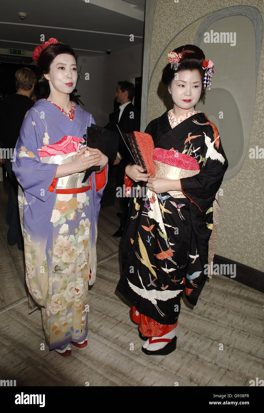 Geishas attend the party following the UK film premiere of 'Memoirs Of A Geisha', from NOBU, Berkeley Square, central London, Wednesday 11 January 2006. PRESS ASSOCIATION Photo. Photo credit should read: Yui Mok/PA Stock Photo