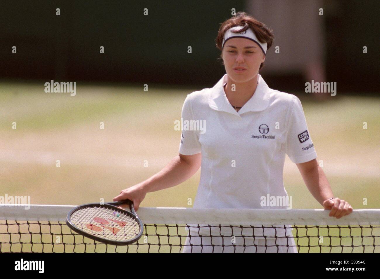 Tennis - Wimbledon Championship - Women's Singles - Round Four- Martina Hingis v Tamarine Tanasugarn Stock Photo