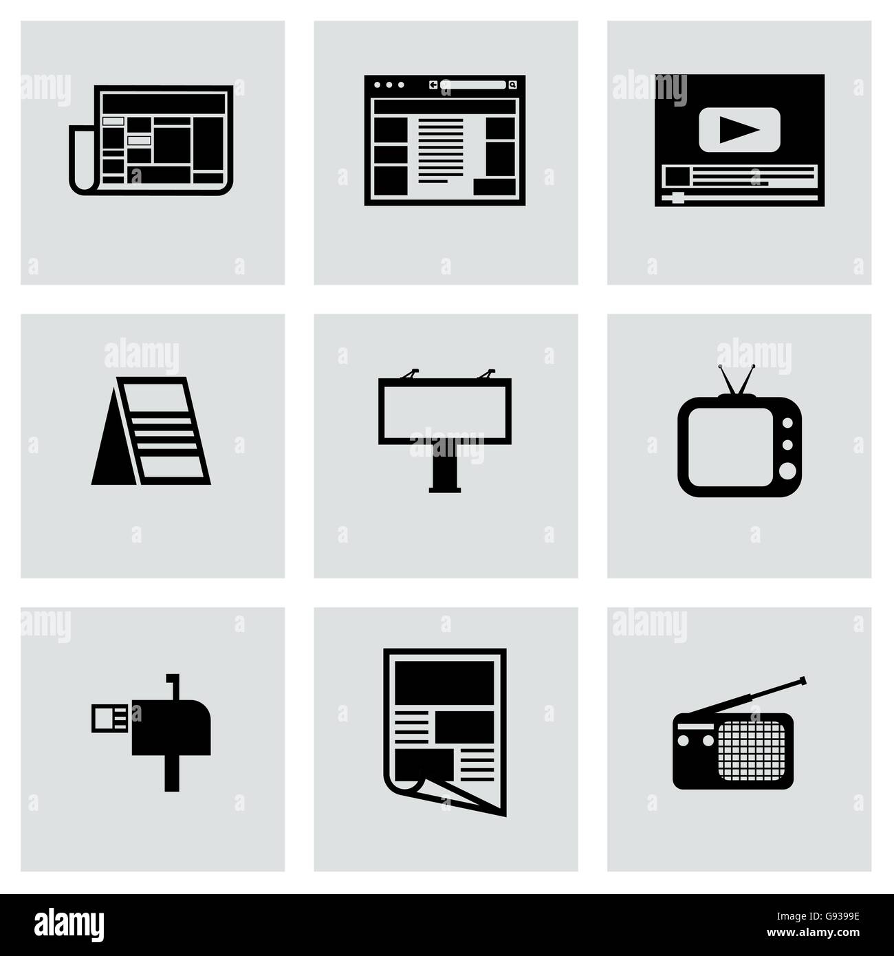 Vector black advertisement icon set Stock Vector Image & Art - Alamy